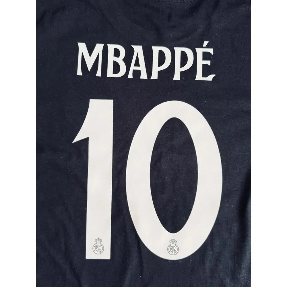 Large Adidas Real Madrid Black Cotton T-shirt Mbappe #10 - Picture 5 of 5